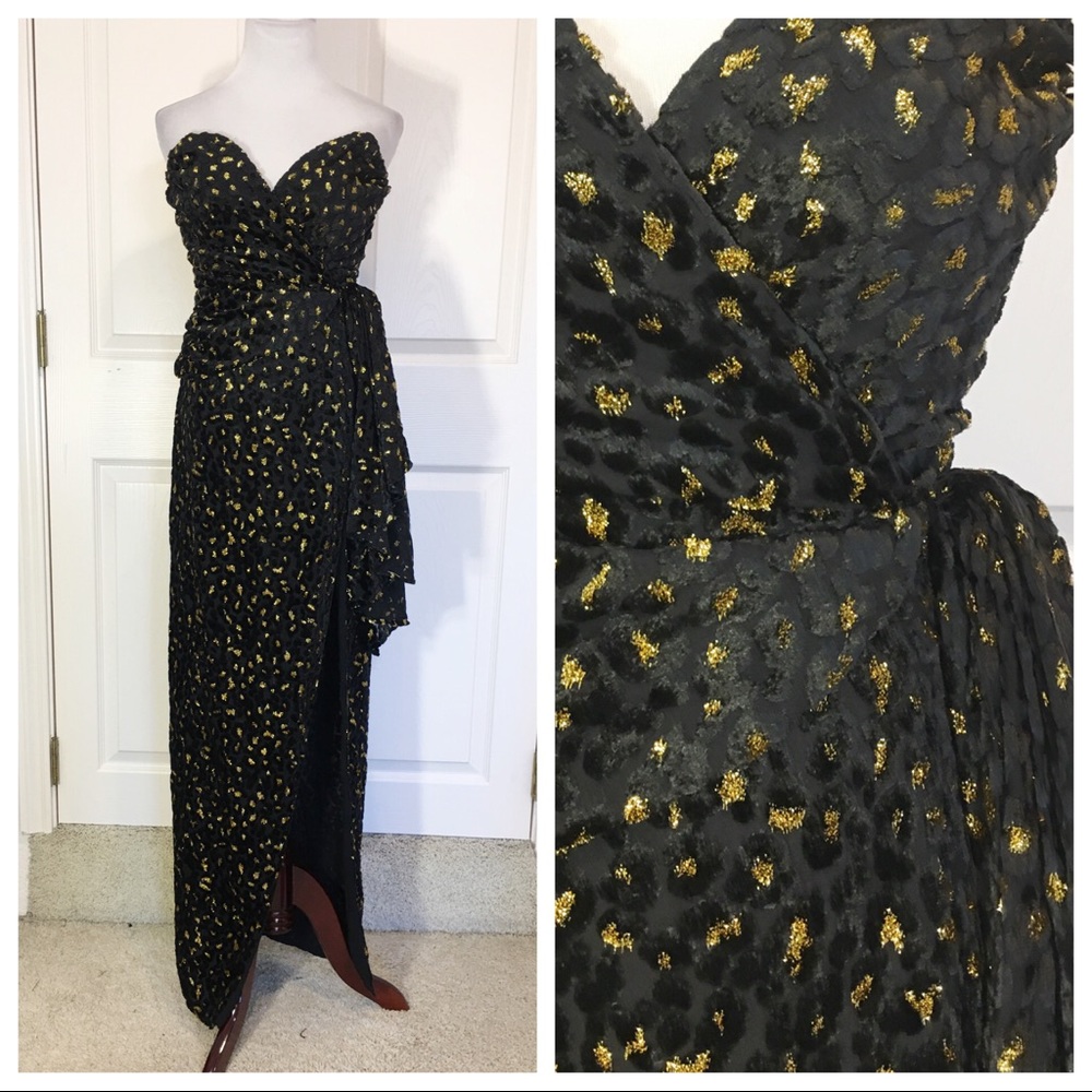 X by NBD strapless leopard gown